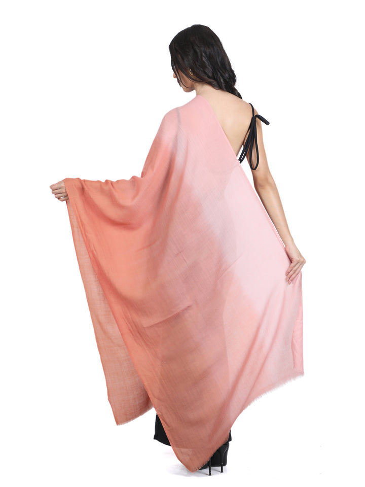 Coral Ombre 100% Fine Wool Stole- 437