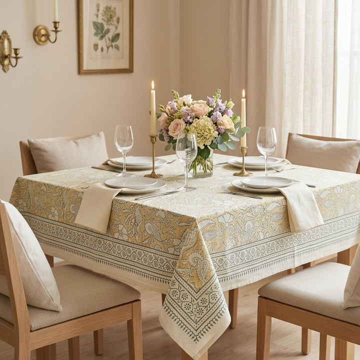 Jaipuri Square Cotton Table Cover - 8178(40 x 40 inches)