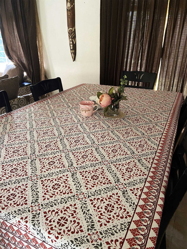 Jaipuri 6 Seater Cotton Table Cover  - 7910