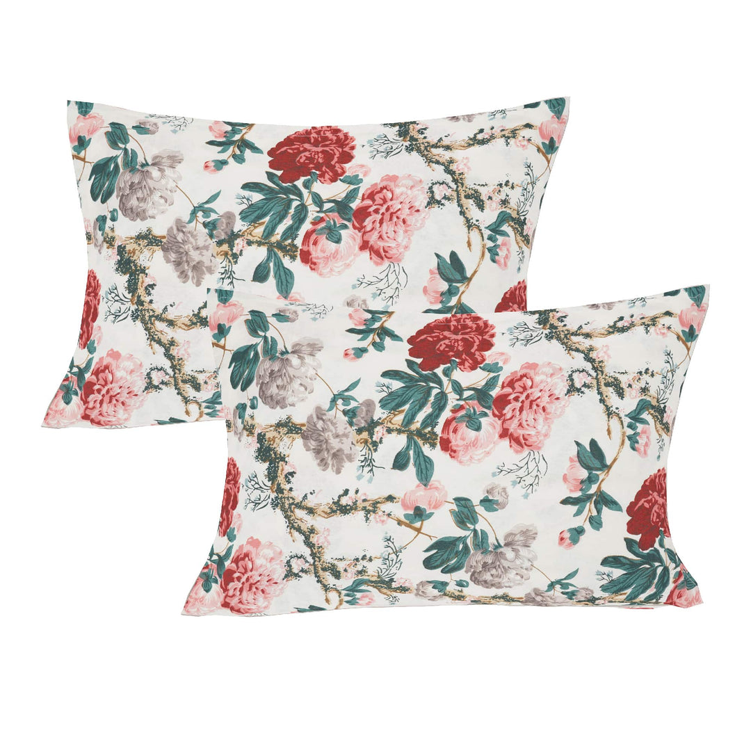 Blossoms Cotton Double Bedsheet - Maroon