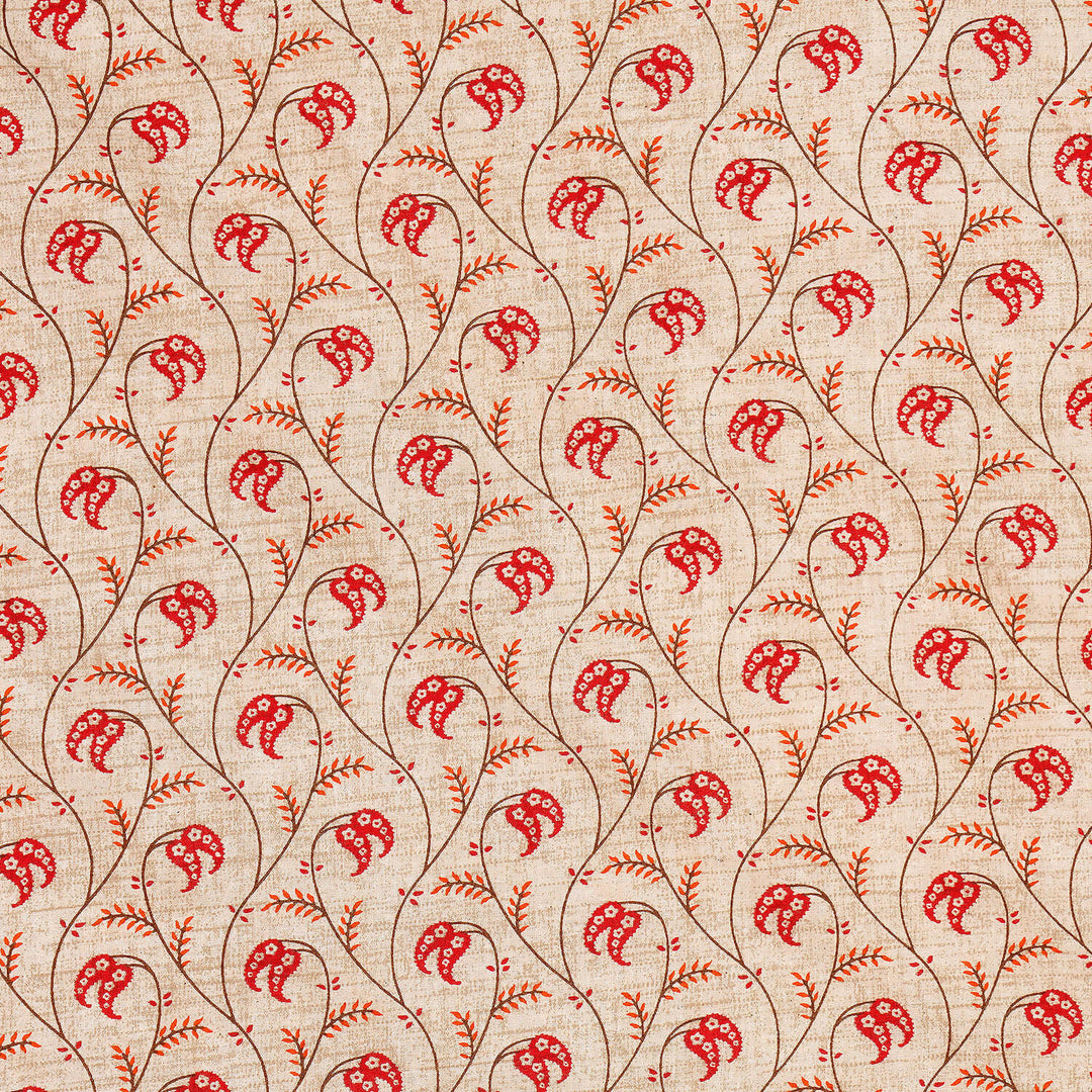 Rani Bagh Jaipuri Reversible Hand Block Print Cotton Dohar - Red Buti