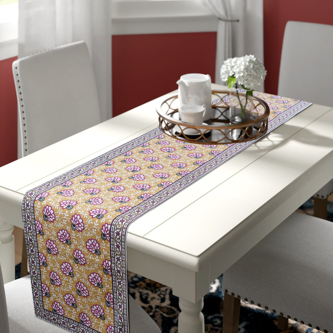 Jaipuri Cotton Table Runner - 8139 - 13x72 inches