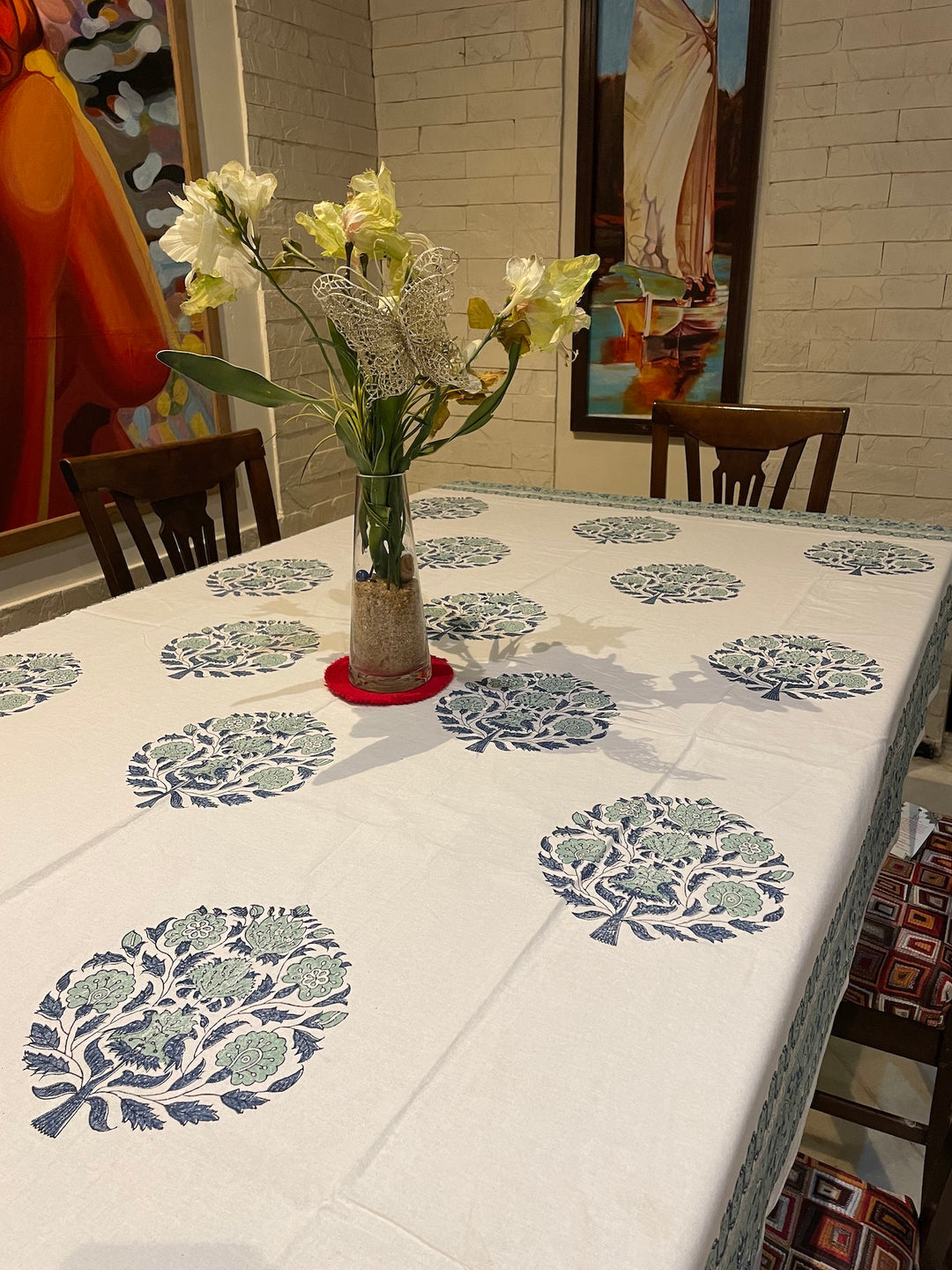Jaipuri 6 Seater Cotton Table Cover - 8188