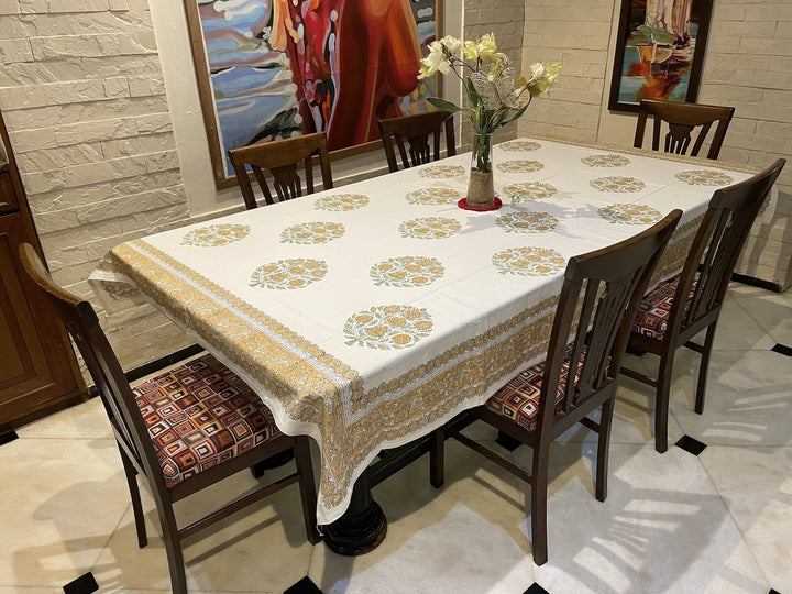 Jaipuri 6 Seater Cotton Table Cover - 102