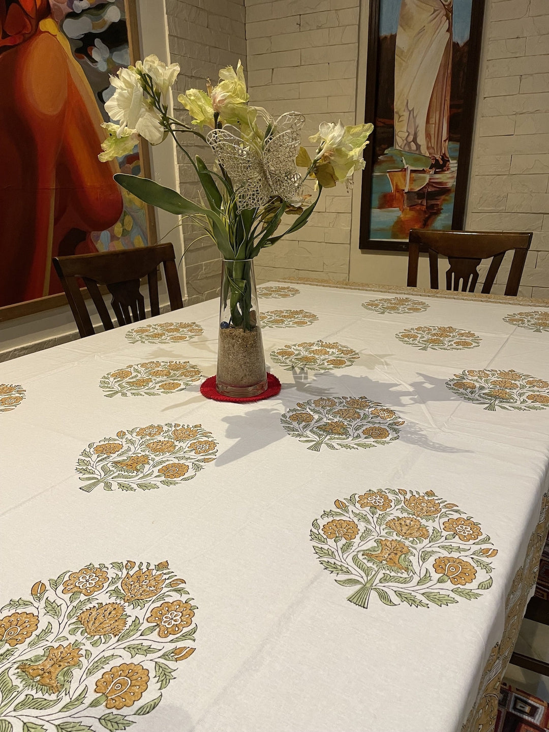 Jaipuri 6 Seater Cotton Table Cover - 102