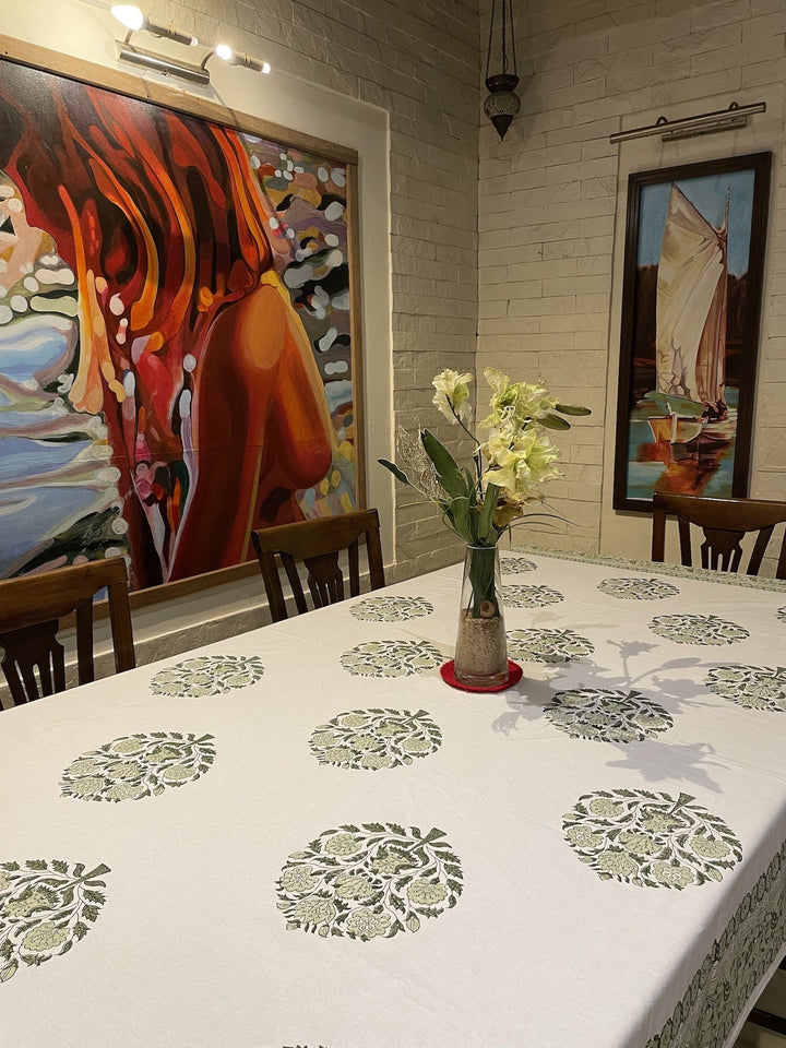 Jaipuri 4 Seater Cotton Table Cover(40 x 60 Inches) - 107