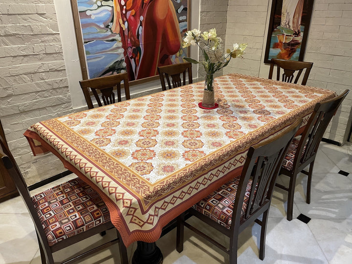 Jaipuri 6 Seater Cotton Table Cover - 117