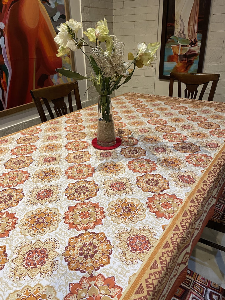 Jaipuri 6 Seater Cotton Table Cover - 117