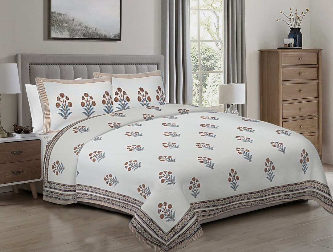 Marigold Cotton Kingsize Bedsheet - 112