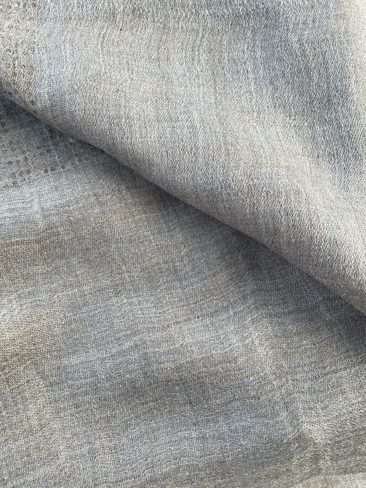 Reversible Zari Crystal Criss-Cross Border Fine Wool Stole - 140