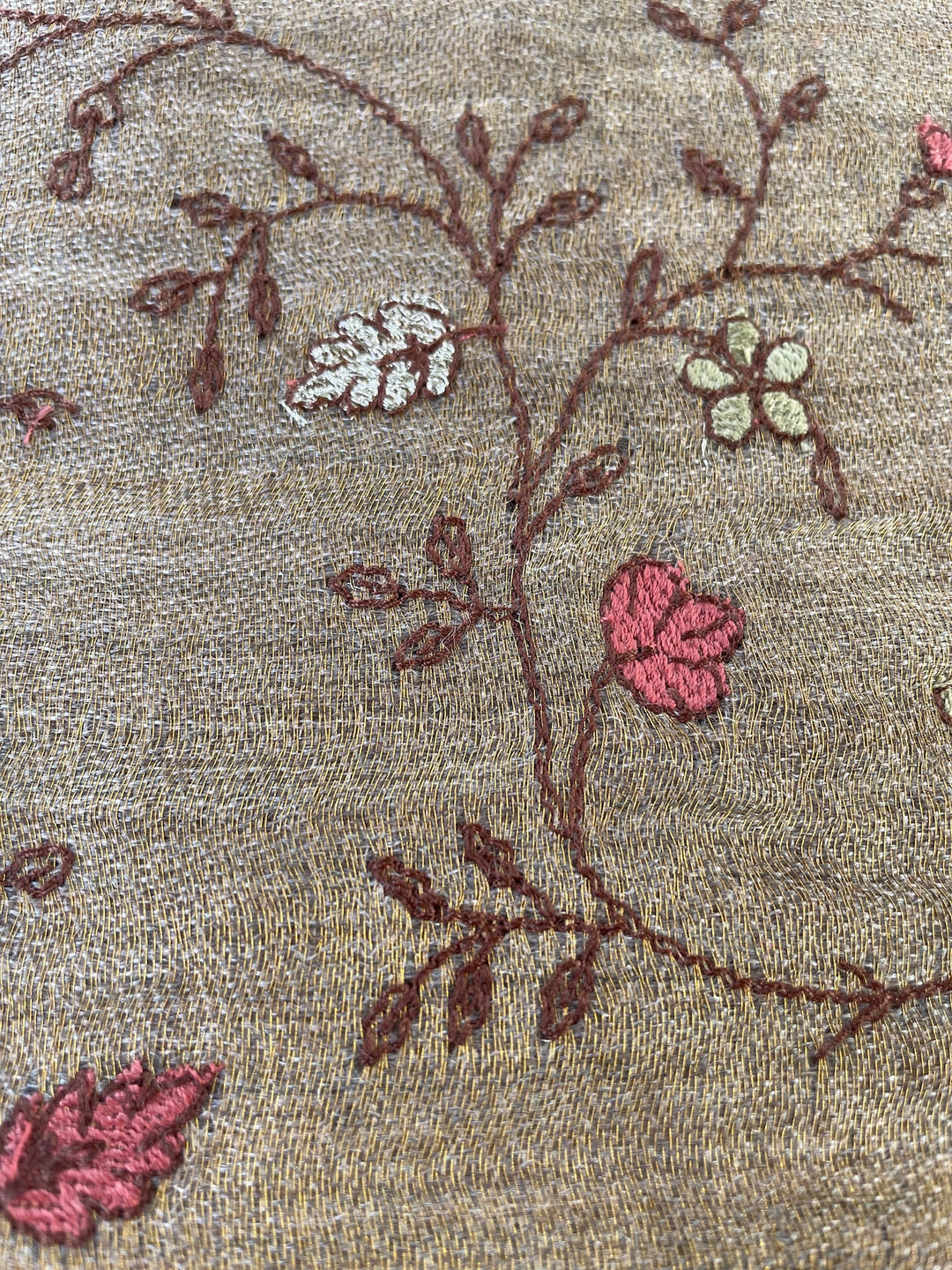 Zari Embroidery Fine Wool Stole - 167